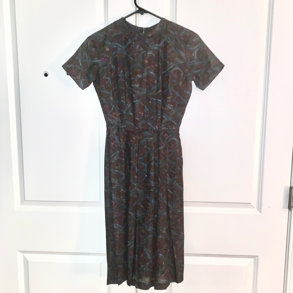 XS true vintage 50s 60s dress semi-sheer